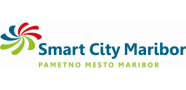 Logotip Smart City Maribor, spodaj napis pametno mesto Maribor