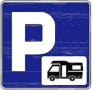 Prometni znak, ki označuje parkirišče za avtodome